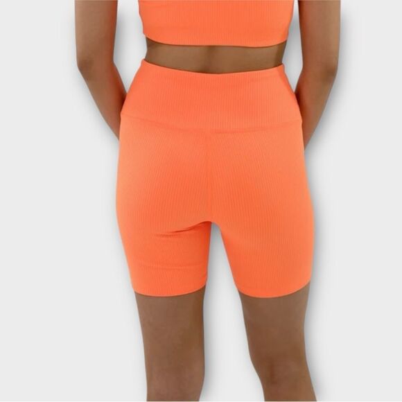 Year of Ours Ribbed High Bike Short in Tangerine Women’s Size XS NWT - Picture 2 of 6